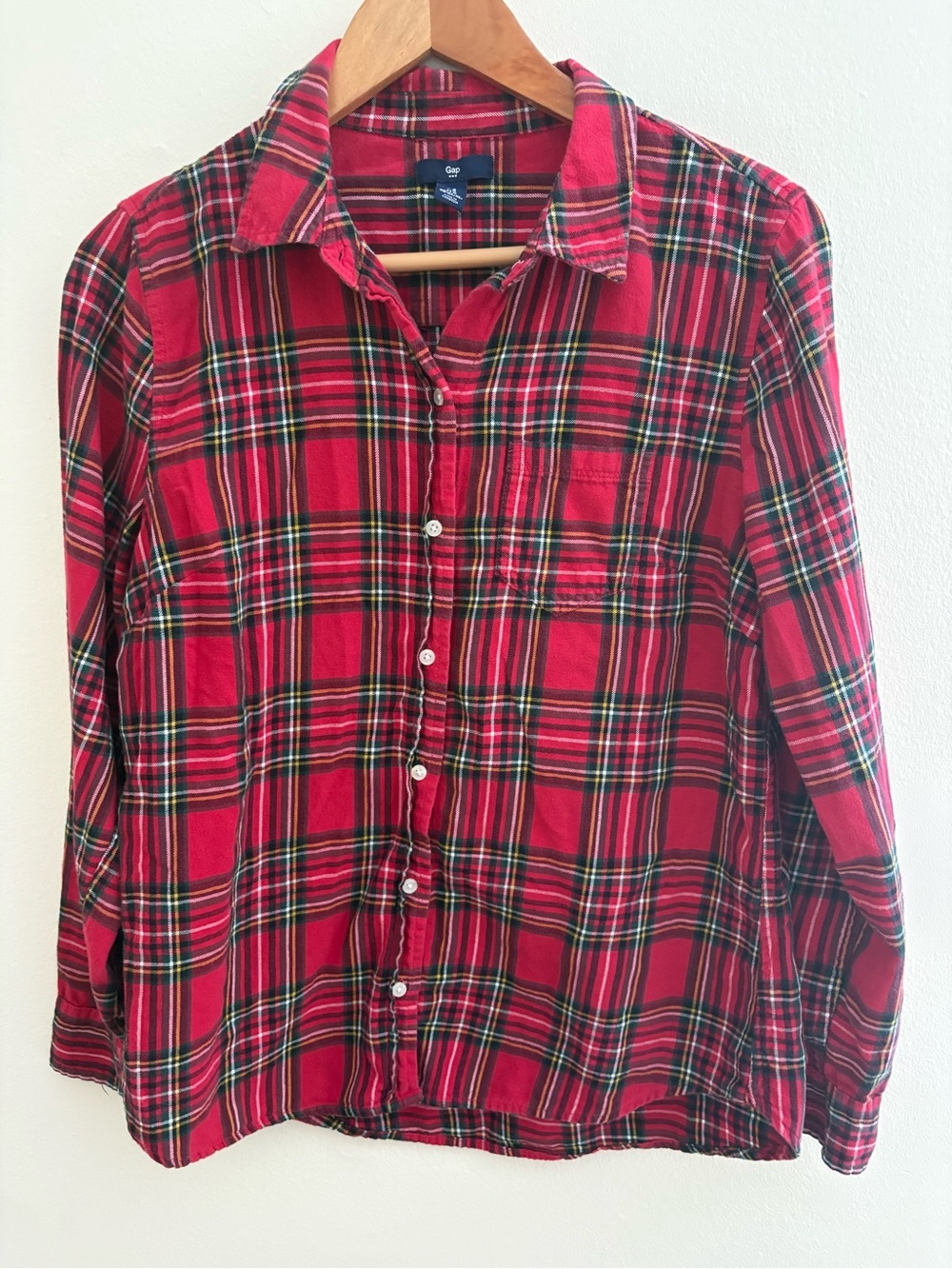 GAP Red Plaid Button-Down Shirt